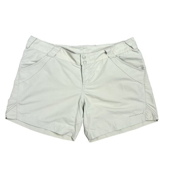 Columbia PFG Shorts Woman Size Large Omni-Shade Khaki Fishing Outdoor Gorpcore - Picture 2 of 4